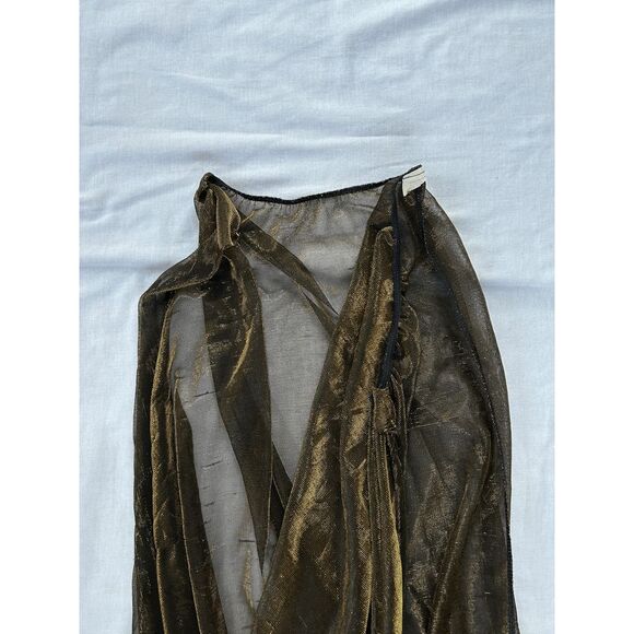 Flapper Girl 1920's Dress, Halloween Costume, With Shawl, Black/Gold Size Large - Picture 4 of 8